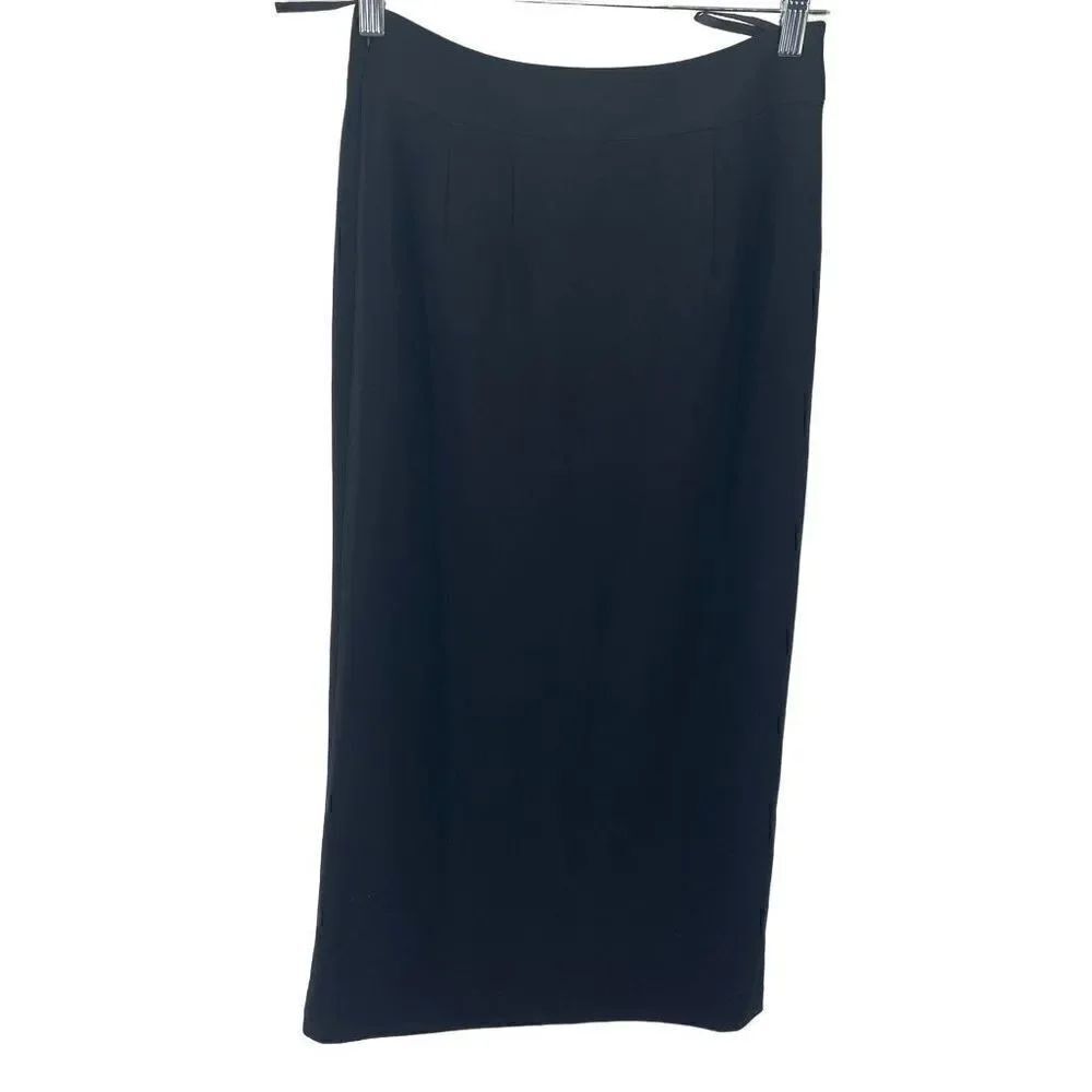 Banana Republic Women's Ponte Midi Pencil Skirt Straight Back Slit Black Size 0